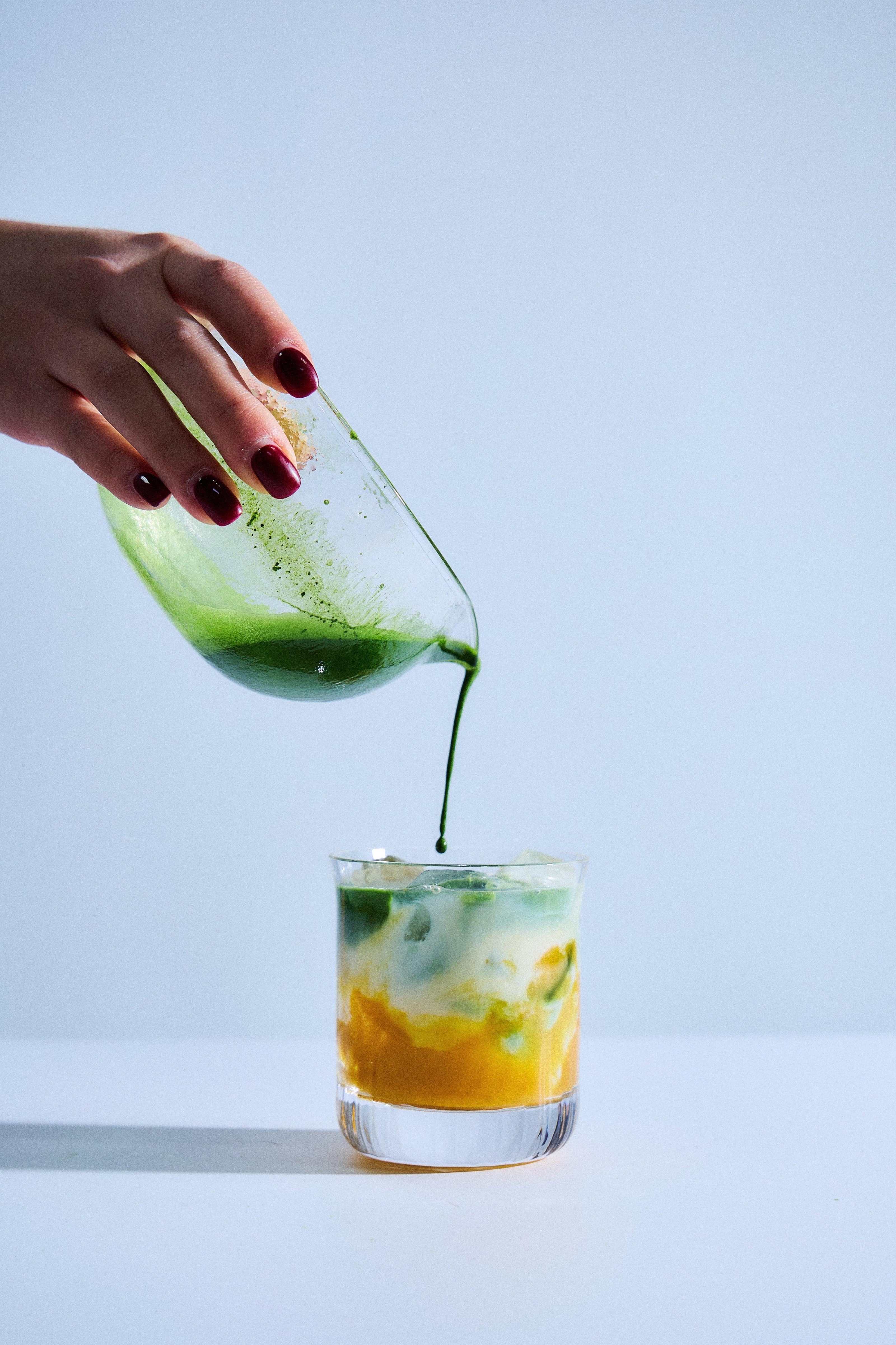 matcha latte à la mangue